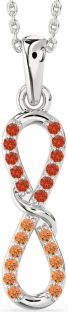 Fire Opal & Citrine Platinum Infinity Necklace