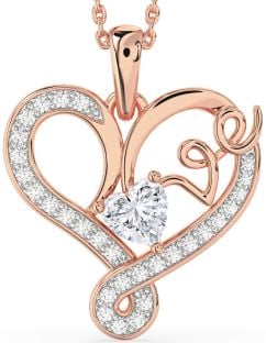 Diamond Rose Gold Heart Necklace