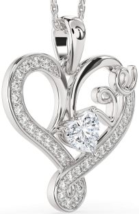 Diamond Platinum Heart Necklace
