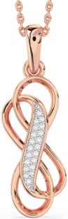 Diamond Rose Gold Silver Infinity Necklace