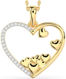 Large Diamond Gold Heart Necklace