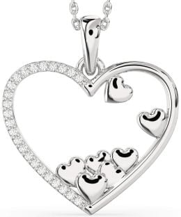 Large Diamond Platinum Heart Necklace