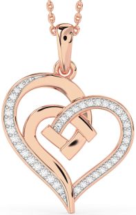 Diamond Rose Gold Heart Necklace