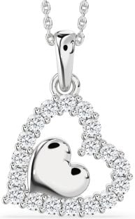 Diamond White Gold Heart Necklace