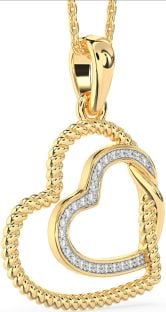 Diamond Gold Heart Knot Necklace