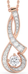 Large Diamond Rose Gold Silver Infinity Necklace