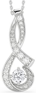 Large Diamond White Gold Infinity Necklace