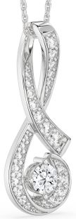 Large Diamond White Gold Infinity Necklace