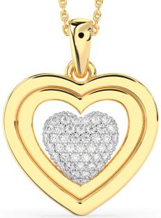 Large Diamond Gold Heart Necklace