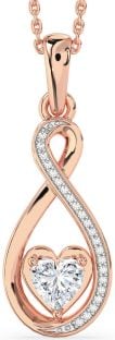 Diamond Rose Gold Infinity Heart Necklace