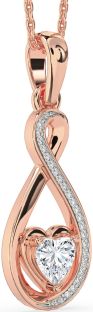 Diamond Rose Gold Infinity Heart Necklace