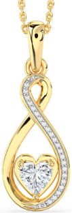 Diamond Gold Infinity Heart Necklace