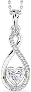Diamond White Gold Infinity Heart Necklace