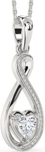 Diamond Platinum Infinity Heart Necklace