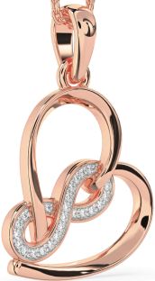 Diamond Rose Gold Heart Infinity Necklace