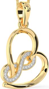 Diamond Gold Heart Infinity Necklace