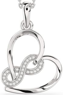 Diamond Platinum Heart Infinity Necklace