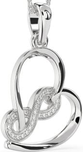 Diamond Platinum Heart Infinity Necklace
