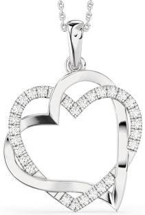 Large Diamond White Gold Heart Necklace
