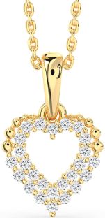 Diamond Gold Silver Heart Necklace