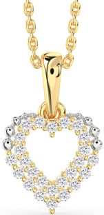 Diamond Platinum & Yellow Gold Heart Necklace