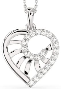 Large Diamond Platinum Heart Necklace