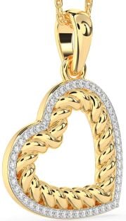 Diamond Gold Heart Knot Necklace