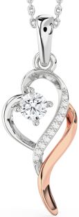 Diamond White Rose Gold Heart Necklace