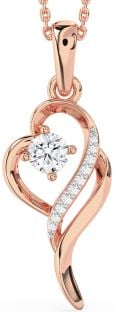 Diamond Rose Gold Heart Necklace
