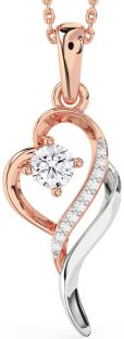Diamond White Rose Gold Heart Necklace