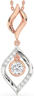 Large Diamond White Rose Gold Necklace