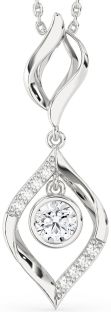 Large Diamond White Gold Necklace