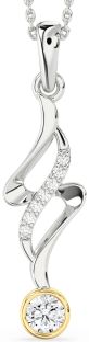 Large Diamond Silver & 10K gold Infinity Necklace