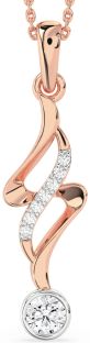 Large Diamond White Rose Gold Infinity Necklace