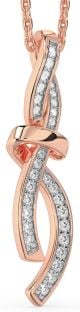 Large Diamond Rose Gold Infinity Bow Necklace
