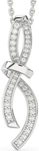 Large Diamond Platinum Infinity Bow Necklace