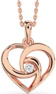 Diamond Rose Gold Heart Necklace