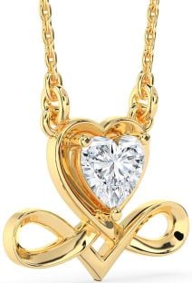 Diamond Gold Heart Infinity Necklace