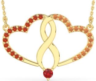 Large Gold Heart Infinity Necklace