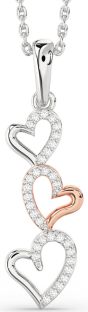 Diamond Platinum & Rose Gold Heart Necklace