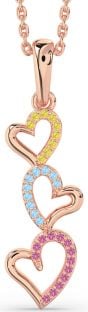 Rose Gold Silver Heart Necklace