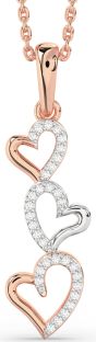 Diamond White Rose Gold Heart Necklace