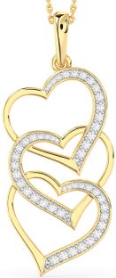 Large Diamond Gold Heart Necklace