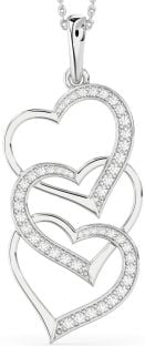 Large Diamond White Gold Heart Necklace