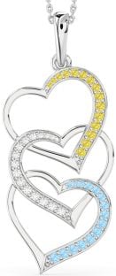 Large Platinum Heart Necklace
