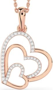 Diamond Rose Gold Heart Necklace