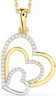 Diamond Platinum & Yellow Gold Heart Necklace