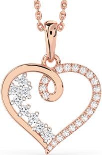 Diamond Rose Gold Heart Necklace