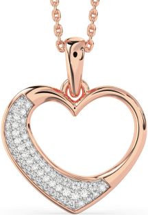 Diamond Rose Gold Heart Necklace