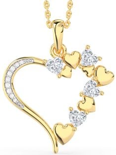 Large Diamond Gold Heart Necklace